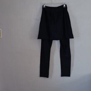 Skirted leggings, Black, Cotton, L/XL